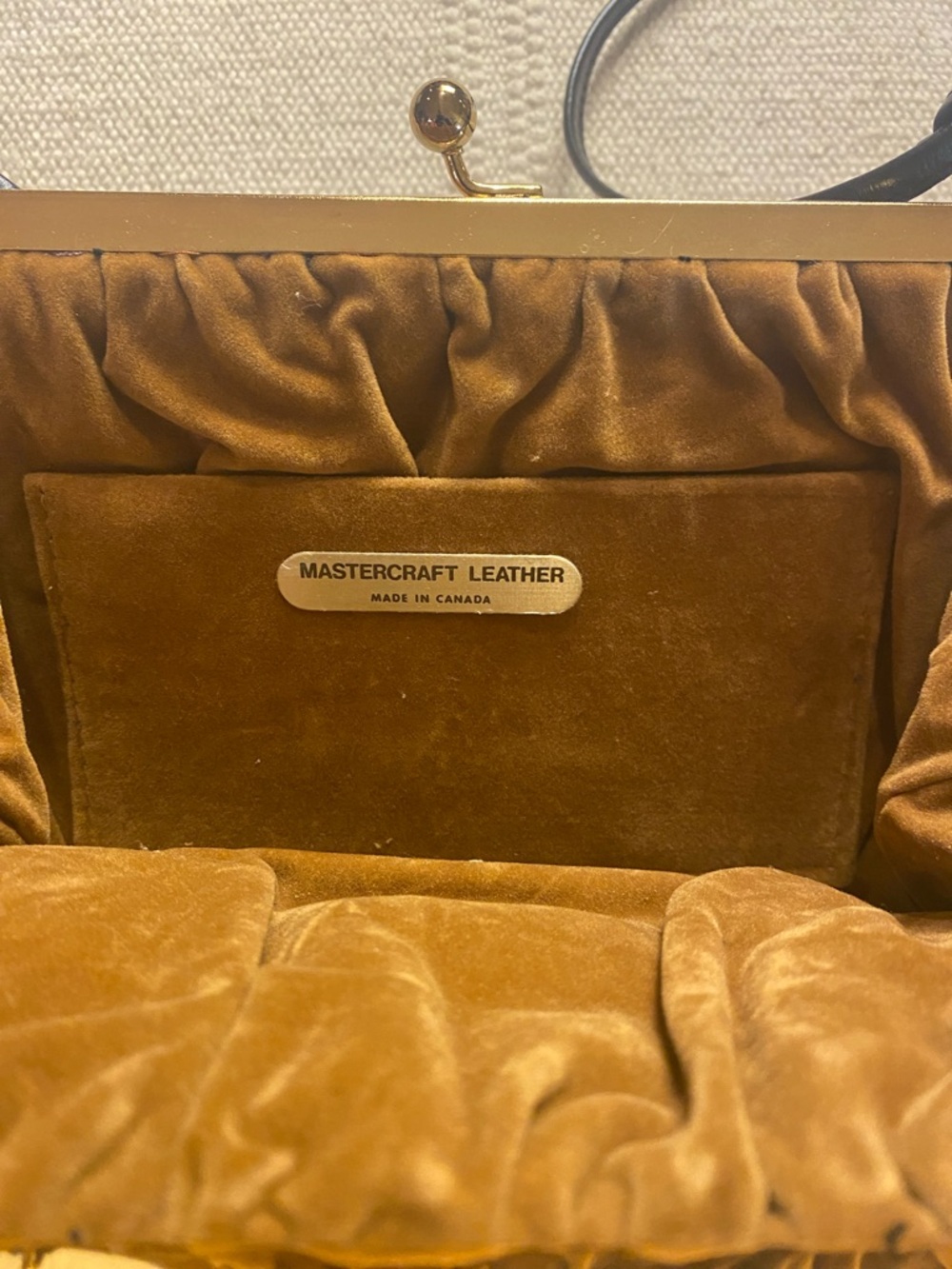 MASTERCRAFT Leather | Vintage Frame Clutch | Snakeskin Embossed | Black - Picture 5 of 8